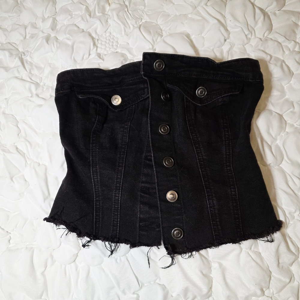 Black Button-Up Women's Top